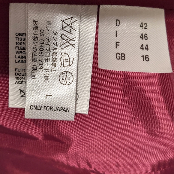 Elegance Paris Wool Striped 2 Button Blazer Jacket 12 - Picture 6 of 7